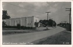 State Service Station Street Scene Baxter, TN Postcard