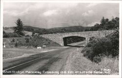 Blue Ridge Parkway Crossing US 221 Bridge Postcard