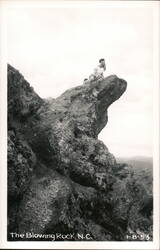 Men on Blowing Rock Overlook, North Carolina Postcard