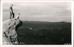 Two Men on Blowing Rock Overlook North Carolina Postcard Postcard Postcard