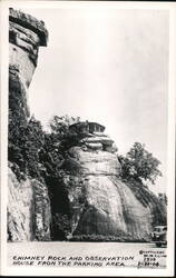 Chimney Rock & Observation House from Parking Area North Carolina Postcard Postcard Postcard