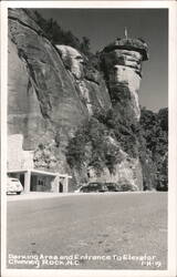 Chimney Rock Parking Area and Elevator Entrance North Carolina Postcard Postcard Postcard