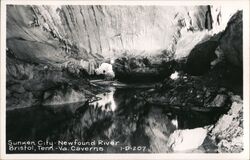 Sunken City, Newfound River, Bristol, TN VA Caverns Postcard