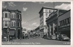 Johnson City TN Downtown Business Section Street View Postcard