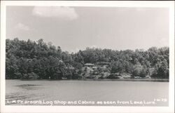 L.M. Pearson's Log Shop and Cabins from Lake Lure Postcard