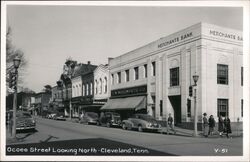 Ocoee Street Looking North, Merchants Bank, Woolworths Cleveland, TN Postcard Postcard Postcard