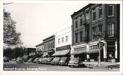 Street Scene Strand Theater Woolworth's Annex Hotel Athens, TN Postcard Postcard Postcard