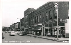 Main Street - Newport, Tennessee - Vintage Postcard View Postcard