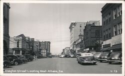 Clayton Street Looking West - Athens GA Postcard