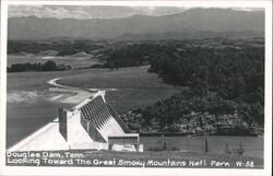 Douglas Dam, Looking Toward Great Smoky Mountains Sevierville, TN Postcard Postcard Postcard