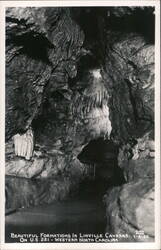 Linville Caverns on US 221 Western North Carolina Postcard