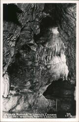 Frozen Niagara in Linville Caverns, Western North Carolina Postcard