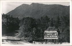 Linville Caverns Entrance Sign - US 221 Postcard