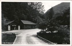 Entrance to Linville Caverns on US 221 Postcard