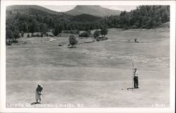 Linville Golf Course, Two Golfers on Green Postcard