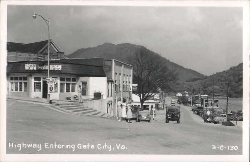 Highway Entering Gate City, Virginia Postcard