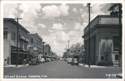 Street Scene, Palatka Florida, Vintage Postcard View Postcard Postcard