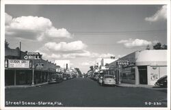 Guydon Grill, Koch Drugs, Starke Florida Street Scene Postcard