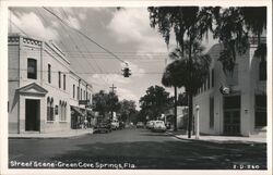 Green Cove Springs, FL Street Scene with Vintage Cars Florida Postcard Postcard Postcard