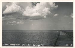 St. Johns River, pier, Green Cove Springs, Florida Postcard Postcard Postcard