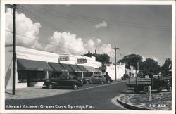 Green Cove Springs, FL Street Scene with Businesses and Cars Postcard