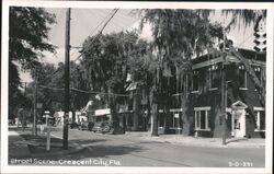 Street Scene with Businesses, Cars, Trees, Crescent City, FL Florida Postcard Postcard Postcard