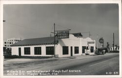 Miller's Bar & Restaurant and Ray's Gulf Service, Flagler Beach Postcard