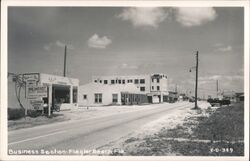 Flagler Beach, Florida Business Section Street View Postcard