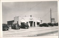 Flagler Beach Pier & Town Hall Postcard