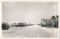 Flagler Beach, FL Street Scene Postcard