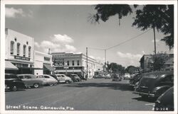 Downtown Gainesville Florida Street Scene Vintage Postcard View Postcard Postcard