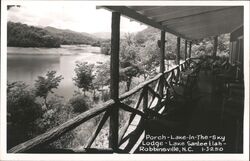 Lake in the Sky Lodge Porch View, Lake Santeetlah Postcard