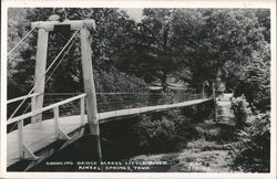 Swinging Bridge Across Little River, Kinzel Springs, TN Postcard