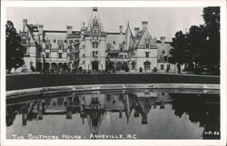 Biltmore House Reflected in Pool - Asheville, NC North Carolina Postcard Postcard Postcard