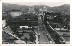 Pritchard Park and Patton Ave, Asheville NC North Carolina Postcard Postcard Postcard