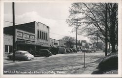 Tallent's Drug Store, Jefferson City, Tennessee Street Scene Postcard