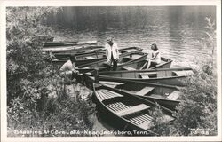 Cove Lake Boats with People, Near Jacksboro, TN Tennessee Postcard Postcard Postcard