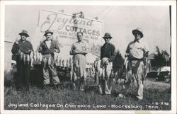 Joyland Cottages, Cherokee Lake, Fishermen with Stringers of Fish Postcard