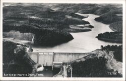 Air View Norris Dam Postcard