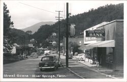 Oliver Springs, TN Street Scene with Union-Peoples Bank Tennessee Postcard Postcard Postcard