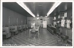 Gilbert's Cafe Interior View, Lake City, TN Postcard