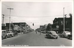 Downtown Gadsden, Alabama Street Scene Postcard