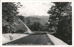 NC 28 Between Franklin and Bryson City, NC Postcard