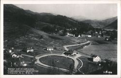 Agency Circle and School, Cherokee Indian Reservation North Carolina Postcard Postcard Postcard