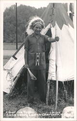 Chief Ike Tooni at Soco Valley Lodge Cherokee, NC Native Americana Postcard Postcard Postcard