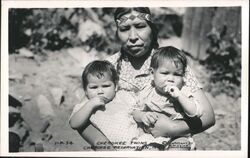 Cherokee Twins, Cherokee Reservation, North Carolina Native Americana Postcard Postcard Postcard