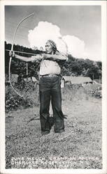 June Welch, Champion Archer, Cherokee Reservation Postcard