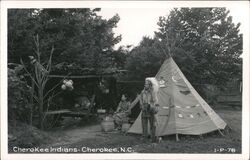 Cherokee Indians, Teepee, Baskets, Gourds Postcard