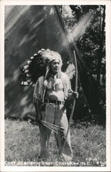 Chief Standing Deer with Bow and Arrows Postcard