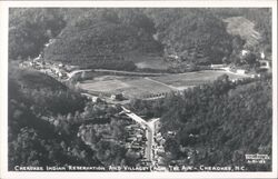 Cherokee Indian Reservation and Village Aerial View Postcard